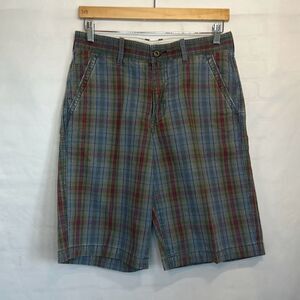 Tommy Bahama Denim Mens Plaid Jean Shorts size 30 100% Cotton